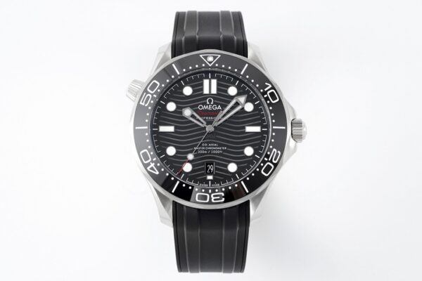 Seamaster Diver 300M ZF 1:1 Best Edition Black Ceramic Black Dial on Black Rubber Strap A8800