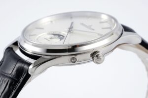 Master Ultra Thin Moon 1368420 SS ZF 1:1 Best Edition White Dial on Black Leather Strap V2 SA925 Super Clone - Image 5