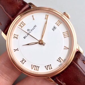 ZF White Dial Gold Markers on Brown Leather Strap - Image 3