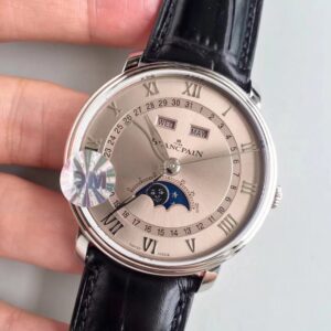 Villeret 6654 SS Complicated Function OMF 1:1 Best Edition Silver Dial on Black Leather Strap A6654 V3 - Image 9