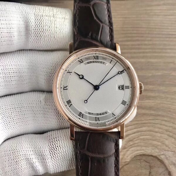 Classique Auto 5177 RG FKF 1:1 Best Edition White Plaid Textured Dial on Brown Leather Strap Cal.777Q V4