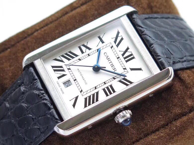 Tank Solo 41mm SS 1:1 Best Edition White Dial on Blue Leather Strap MIYOTA 9015 – Image 5