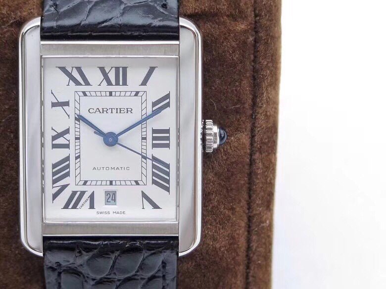 Tank Solo 41mm SS 1:1 Best Edition White Dial on Blue Leather Strap MIYOTA 9015 – Image 6