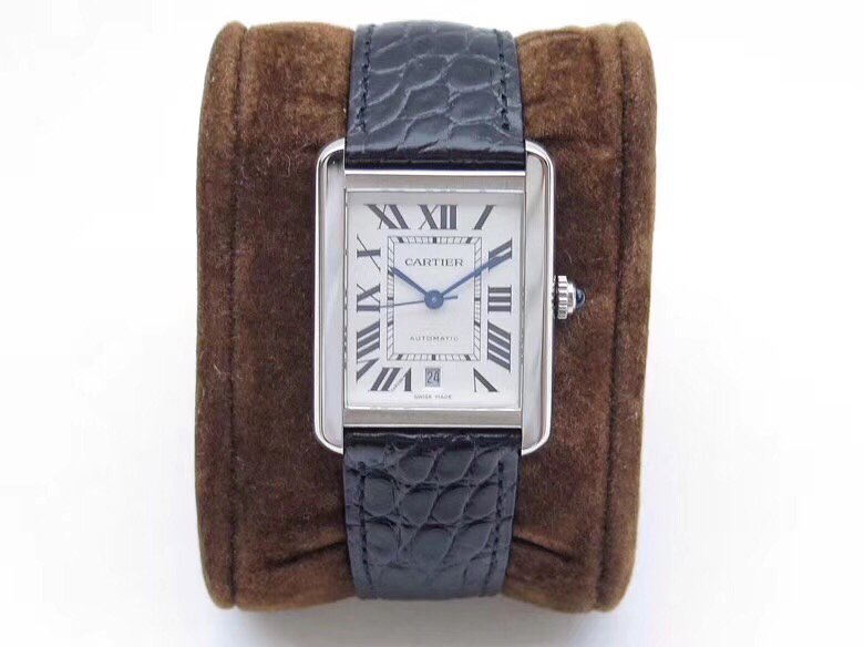 Tank Solo 41mm SS 1:1 Best Edition White Dial on Blue Leather Strap MIYOTA 9015