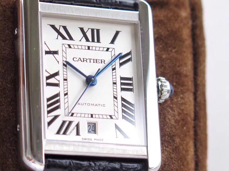 Tank Solo 41mm SS 1:1 Best Edition White Dial on Blue Leather Strap MIYOTA 9015 – Image 3