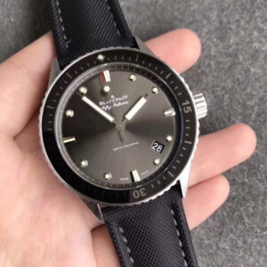 Fifty Fathoms Bathyscaphe 43mm SS ZF 1:1 Best Edition Black Dial on Sail-canvas Strap A1315 V2 - Image 3