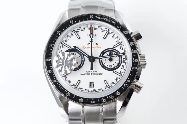 Speedmaster Moonwatch OMF 1:1 Best Edition White Dial Black Hand on SS Bracelet A9900