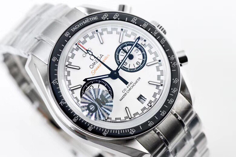 Speedmaster Moonwatch OMF 1:1 Best Edition White Dial Black Hand on SS Bracelet A9900 – Image 7