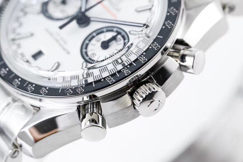 Speedmaster Moonwatch OMF 1:1 Best Edition White Dial Black Hand on SS Bracelet A9900 – Image 9