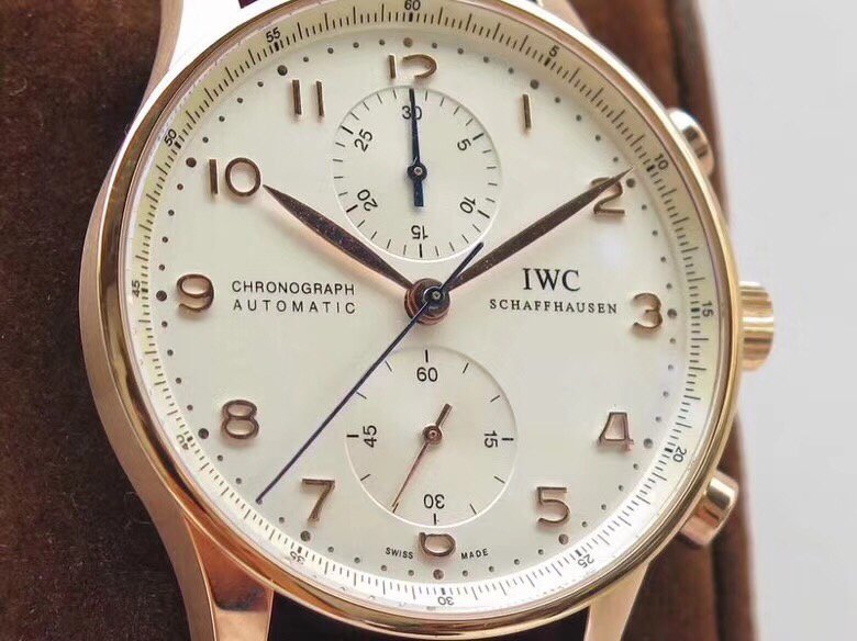 Portuguese IW371604 ZF V3 1:1 Best Edition SS White Dial RG Markers on Brown Leather Strap A96355 – Image 3