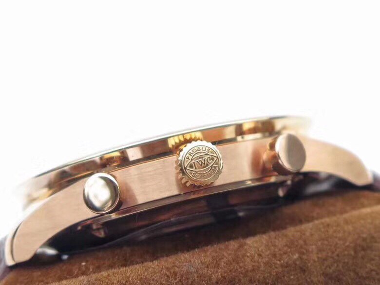 Portuguese IW371604 ZF V3 1:1 Best Edition SS White Dial RG Markers on Brown Leather Strap A96355 – Image 8