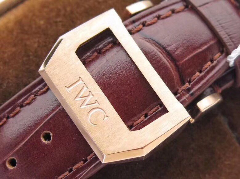 Portuguese IW371604 ZF V3 1:1 Best Edition SS White Dial RG Markers on Brown Leather Strap A96355 – Image 2