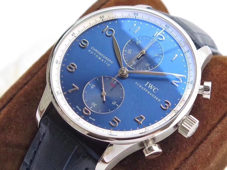 Portuguese ZF 1:1 Best Edition SS Blue Dial on Black Leather Strap – Image 3