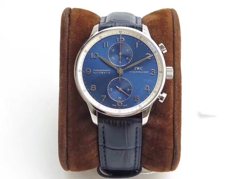 Portuguese ZF 1:1 Best Edition SS Blue Dial on Black Leather Strap