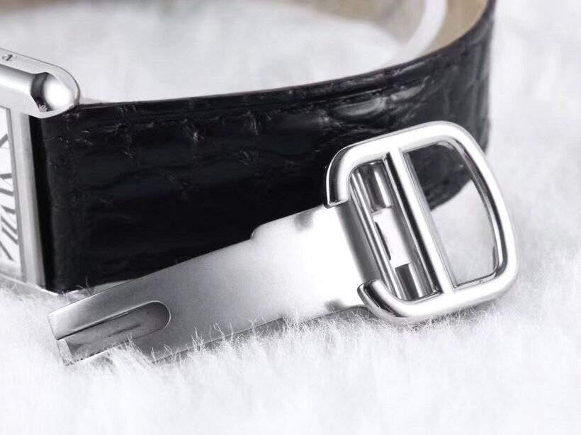 Tank Solo Ladies 28mm SS AF 1:1 Best Edition White Dial on Black Leather Strap Ronda Quartz – Image 3