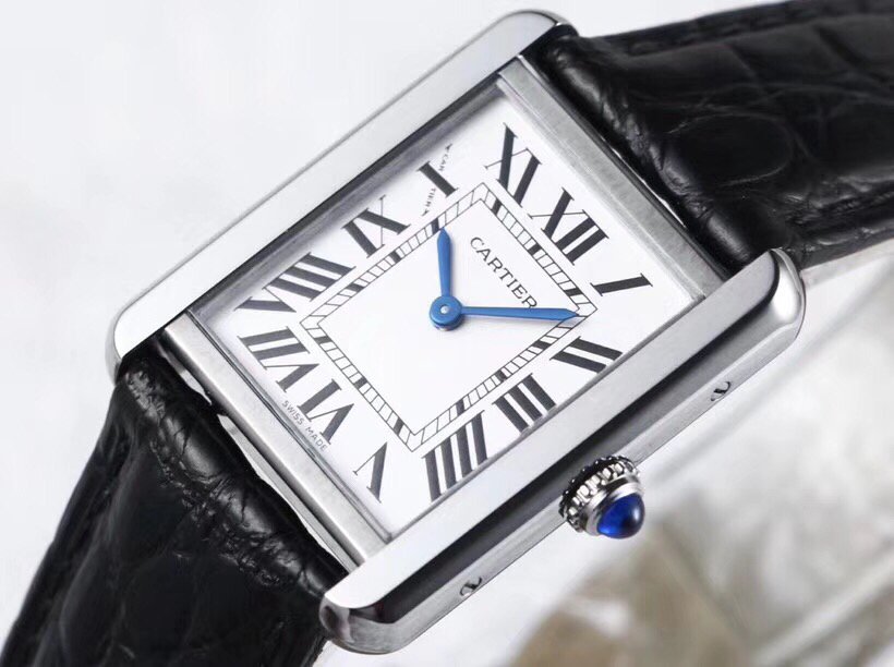 Tank Solo Ladies 28mm SS AF 1:1 Best Edition White Dial on Black Leather Strap Ronda Quartz – Image 5