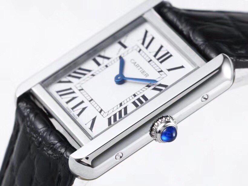 Tank Solo Ladies 28mm SS AF 1:1 Best Edition White Dial on Black Leather Strap Ronda Quartz – Image 6