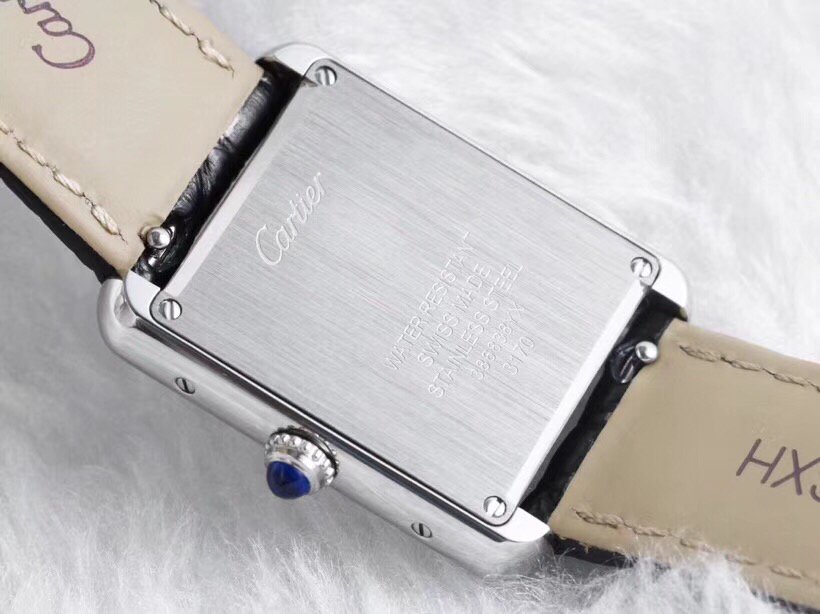 Tank Solo Ladies 28mm SS AF 1:1 Best Edition White Dial on Black Leather Strap Ronda Quartz – Image 8