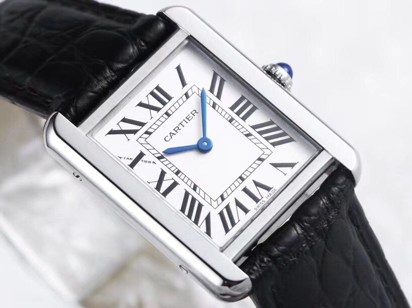 Tank Solo Ladies 28mm SS AF 1:1 Best Edition White Dial on Black Leather Strap Ronda Quartz – Image 9