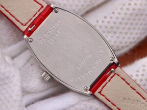 LADIES'COLLECTION SS 24mm White Dail On Red Leather Strap - Image 3