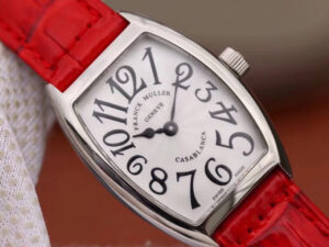 LADIES'COLLECTION SS 24mm White Dail On Red Leather Strap - Image 4