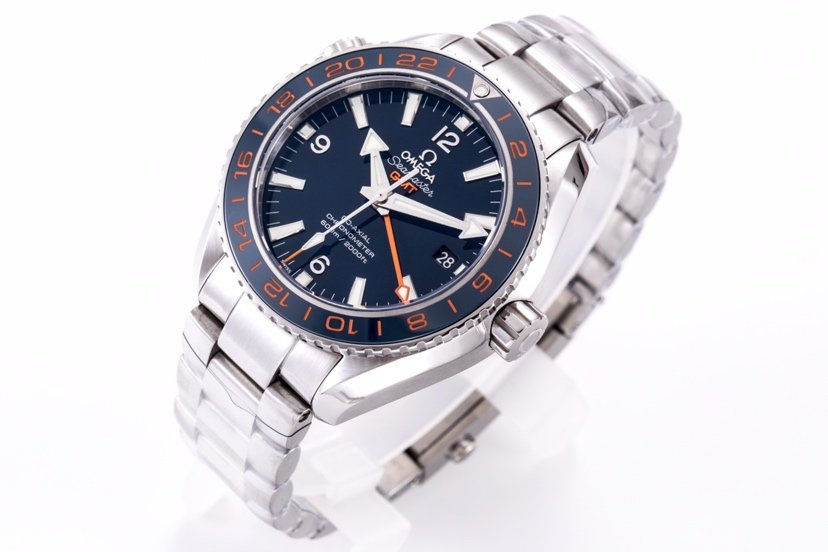 Planet Ocean 600M GMT 43.5mm VSF 1:1 Best Edition Blue Dial Blue Ceramic Bezel on SS Bracelet A8605 Super Clone – Image 4