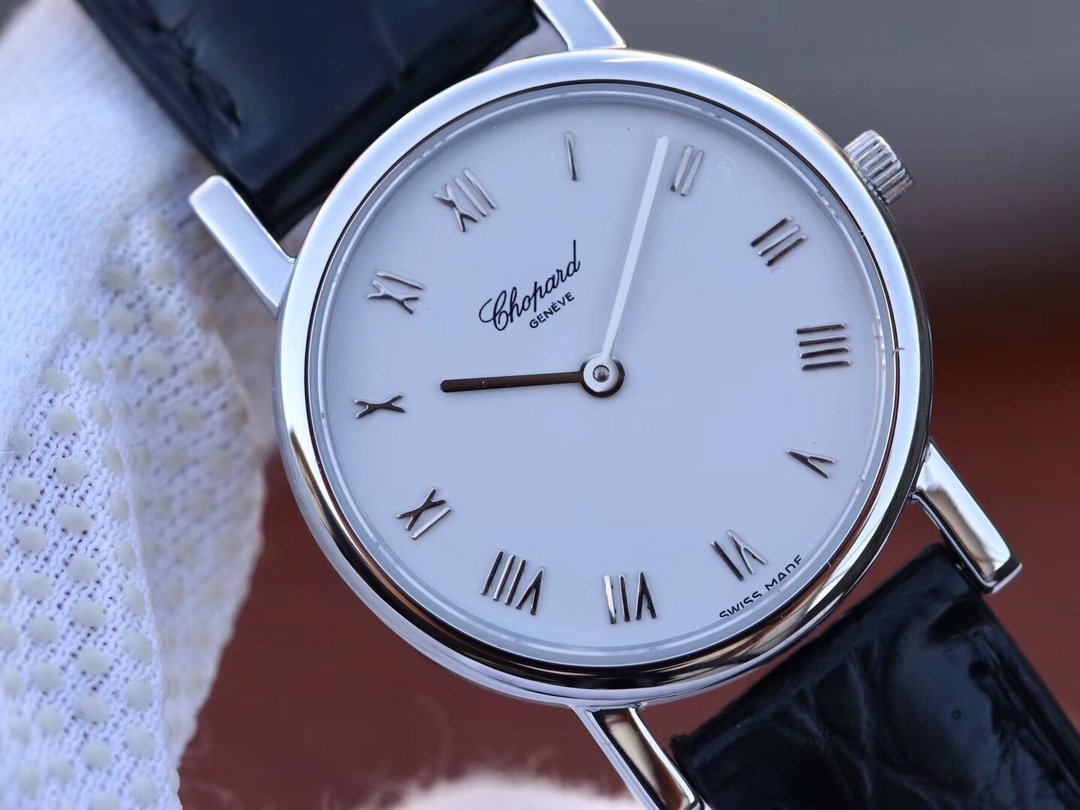 CLASSIC 26.5mm SS Best Edition White Dial on Black Leather Strap – Image 5