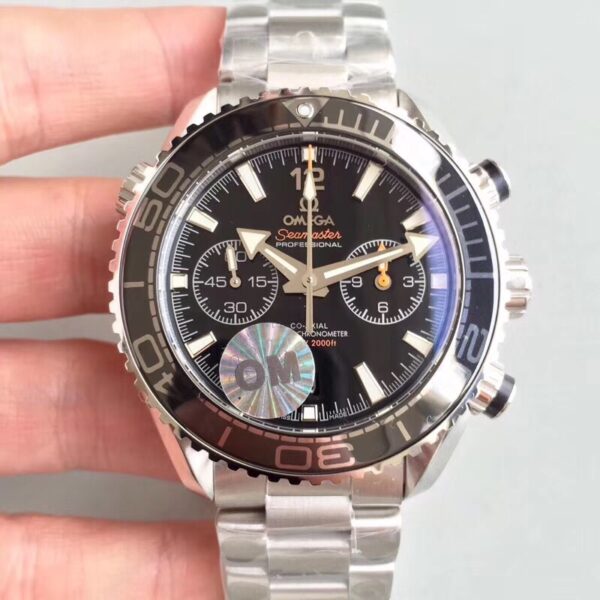 Planet Ocean Master Chronometer Chrono OM 1:1 Best Edition Black Dial on SS Bracelet