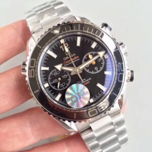 Planet Ocean Master Chronometer Chrono OM 1:1 Best Edition Black Dial on SS Bracelet - Image 2