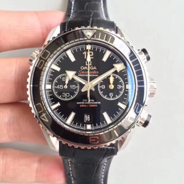 Planet Ocean Master Chronometer Chrono DLC OM 1:1 Best Edition Black Dial