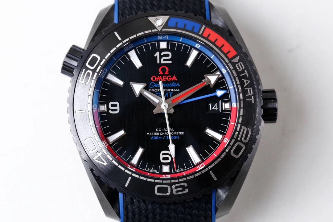Planet Ocean 45.5mm Big Blue Real Ceramic VSF 1:1 Best Edition on Black Rubber Strap A8906 Super Clone