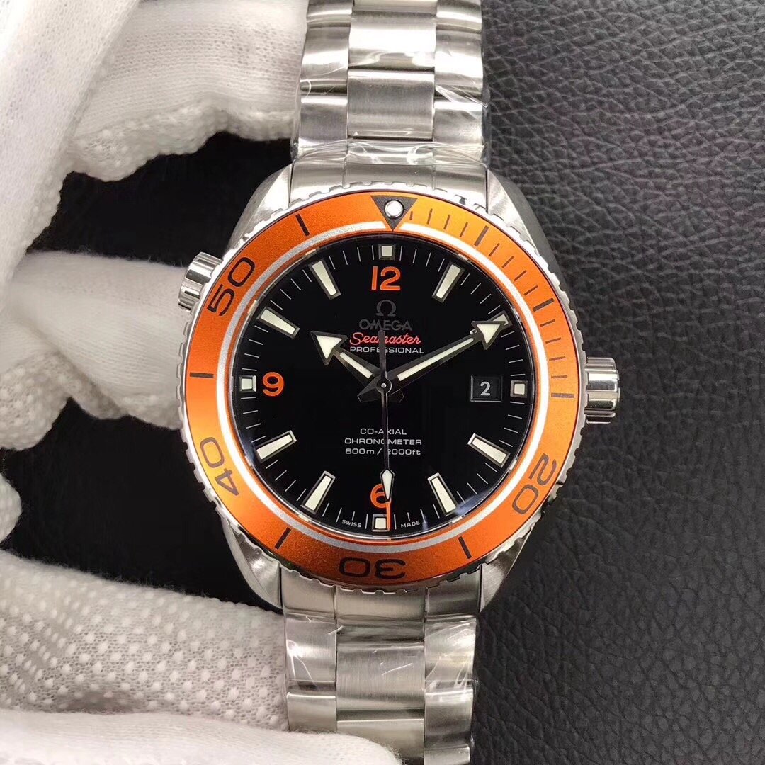 Planet Ocean Professional Orange Bezel 45.5mm 1:1 VSF Best Edition on SS Bracelet A8500 Super Clone