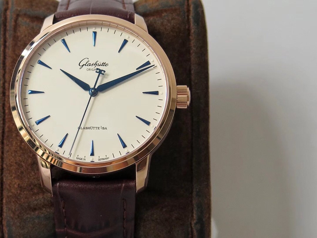 Excellence Series 42mm RG White Dial on Brown lizard Leather Strap – Image 2