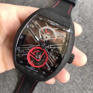 Frank Muller Pioneer Series “Red Devil” Carbon Fiber 1:1 Best Edition Black Textured Dial on Black Nylon Strap - Image 5