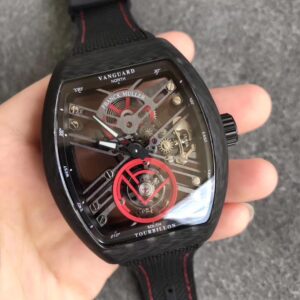 Frank Muller Pioneer Series “Red Devil” Carbon Fiber 1:1 Best Edition Black Textured Dial on Black Nylon Strap - Image 7