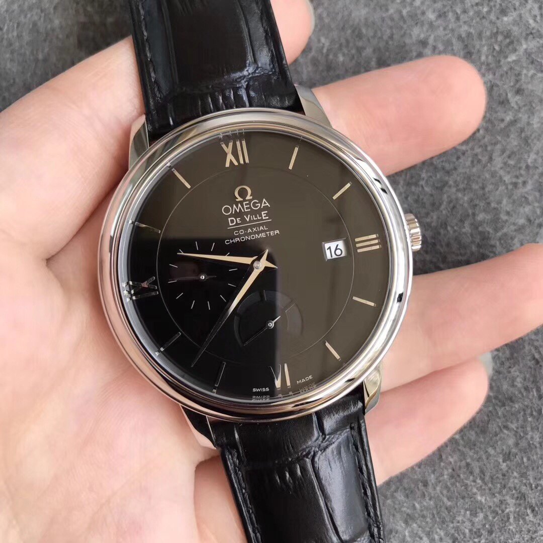 De Ville Prestige Real PR SS ZF 1:1 Best Edition Black dial Black leather strap MIYOTA 9015 – Image 9