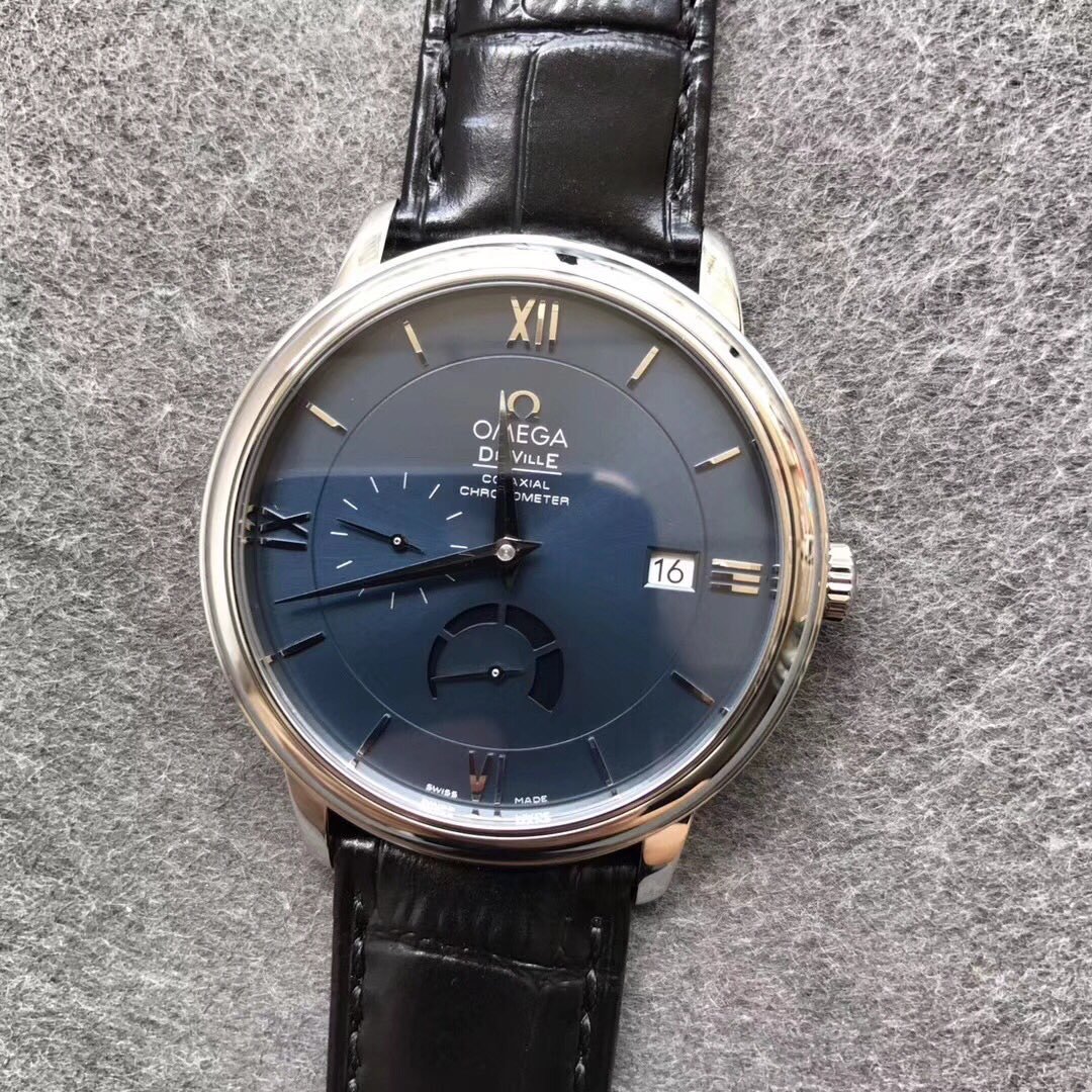 De Ville Prestige Real PR SS ZF 1:1 Best Edition Blue dial Black leather strap MIYOTA 9015
