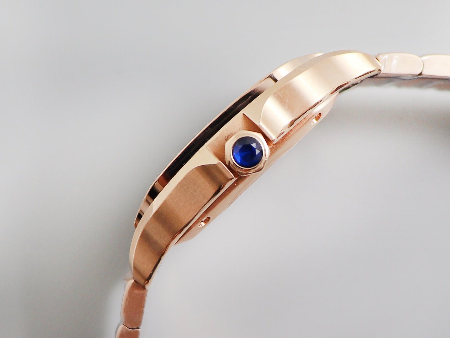 Santos de Cartier 35mm RG BVF 1:1 Best Edition Full Diamond Bezel White Dial on RG Bracelet MIYOTA 9015 – Image 5