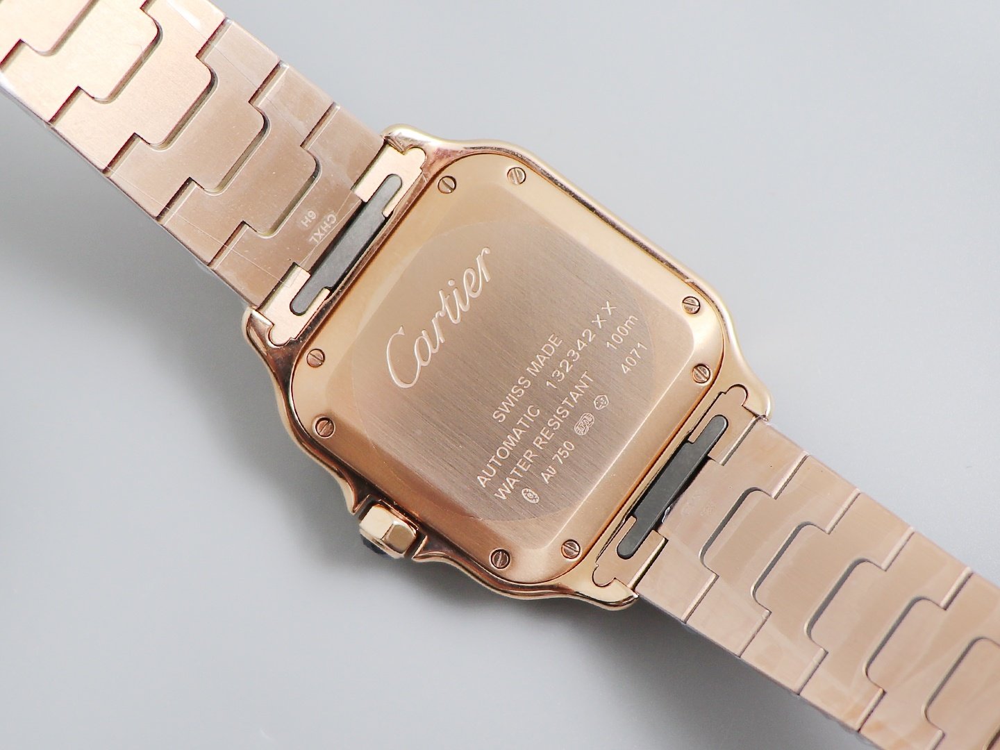 Santos de Cartier 35mm RG BVF 1:1 Best Edition Full Diamond Bezel White Dial on RG Bracelet MIYOTA 9015 – Image 9
