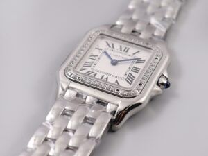 Panthère 22mm BVF 1:1 Best Edition SS White Dial Diamonds Bezel on SS Bracelet Ronda Quartz - Image 2