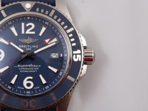 Superocean Automatic 44 TF 1:1 Best Edition Blue Dial Blue Bezel on Blue Rubber Strap A2824 - Image 4