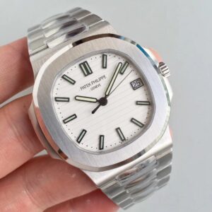 Nautilus Jumbo 5711 Super Replication PPF V4 1:1 Best Edition White Textured Dial on SS Bracelet PPF324 - Image 8