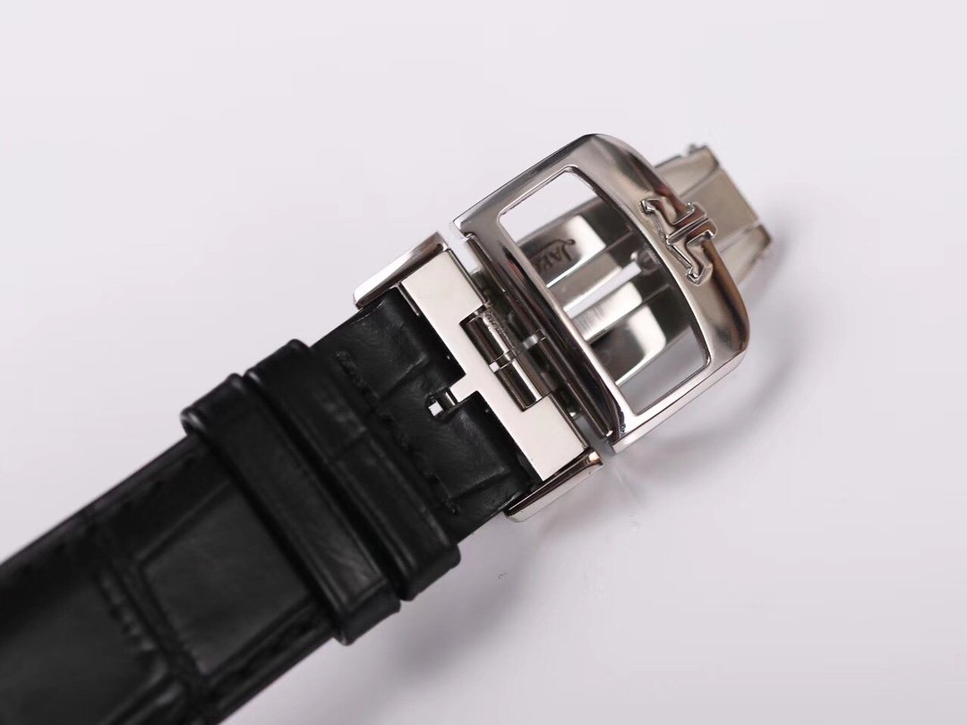 Master Ultra Thin Perpetual Calendar V9F 1:1 Best Edition Grey Dial on Black Leather Strap A868 V2 – Image 4