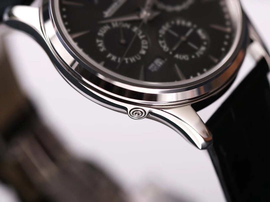 Master Ultra Thin Perpetual Calendar V9F 1:1 Best Edition Grey Dial on Black Leather Strap A868 V2 – Image 7