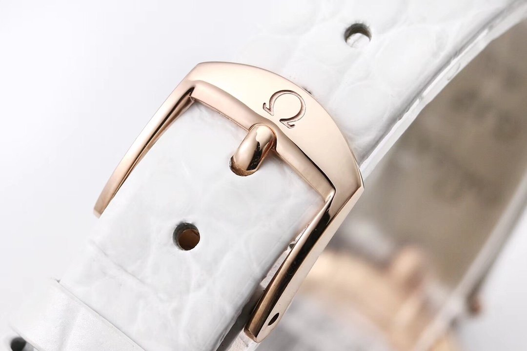 De Ville 27.4mm SS 1:1 Best Edition Mother Of Pearl Dial on White Leather Strap – Image 5