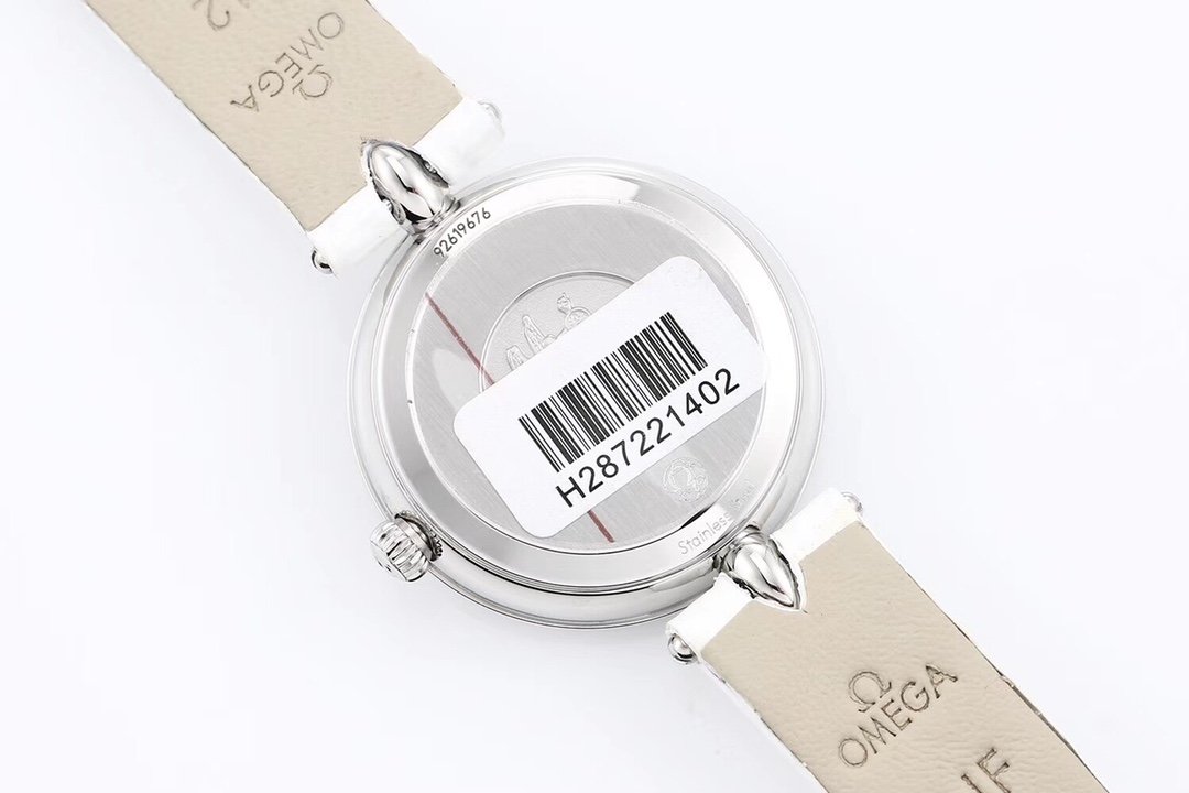 De Ville 27.4mm SS 1:1 Best Edition Mother Of Pearl Dial on White Leather Strap – Image 4