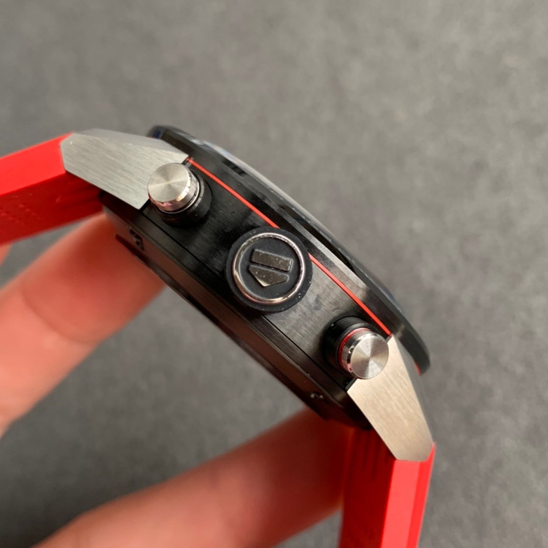 Calibre Heuer 01 Chrono SS/PVD XF 1:1 Best Edition Skeleton Dial Red Hand on Red Rubber Strap A1887 – Image 3