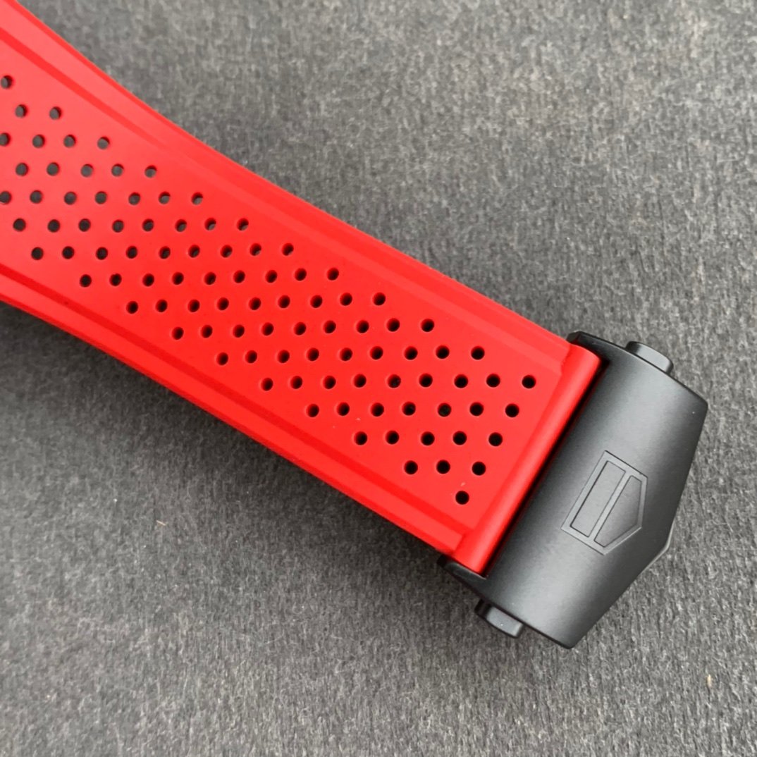 Calibre Heuer 01 Chrono SS/PVD XF 1:1 Best Edition Skeleton Dial Red Hand on Red Rubber Strap A1887 – Image 4