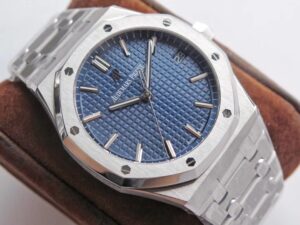 Royal Oak 41mm 15500 SS ZF 1:1 Best Edition Blue Textured Dial on SS Bracelet SA4302 Super Clone V3 - Image 9