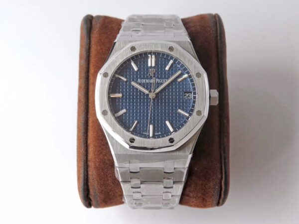 Royal Oak 41mm 15500 SS ZF 1:1 Best Edition Blue Textured Dial on SS Bracelet SA4302 Super Clone V3